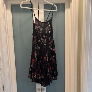 Floral Black Mini Dress